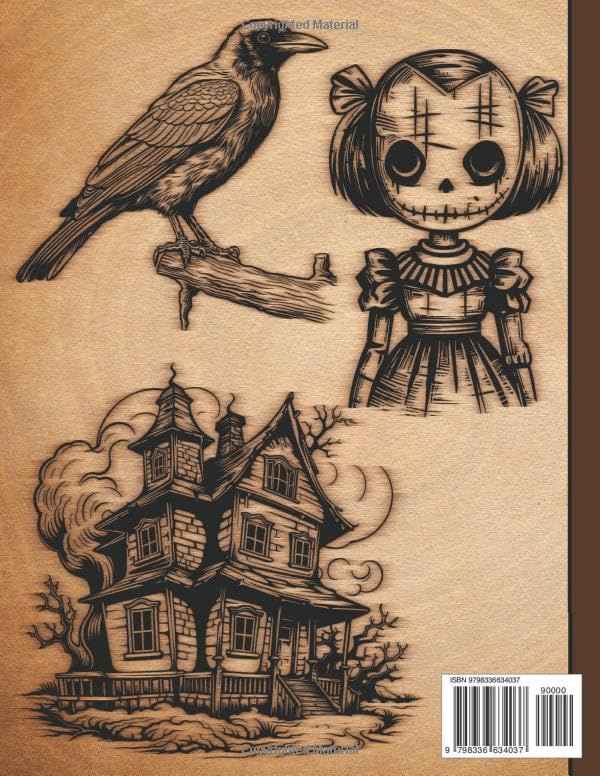 Woodburning Templates: Halloween Pyrography Designs for Tracing and Wood Burning: A Collection of Simple and Complex Projects for Woodburners