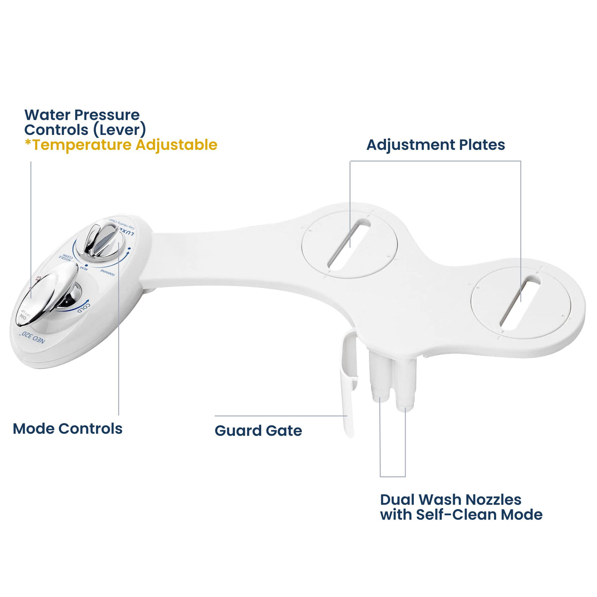LUXE Bidet NEO 320 - Warm Water Bidet Attachment for Toilet Seat, White 🍁 All In One Marketplace Canada