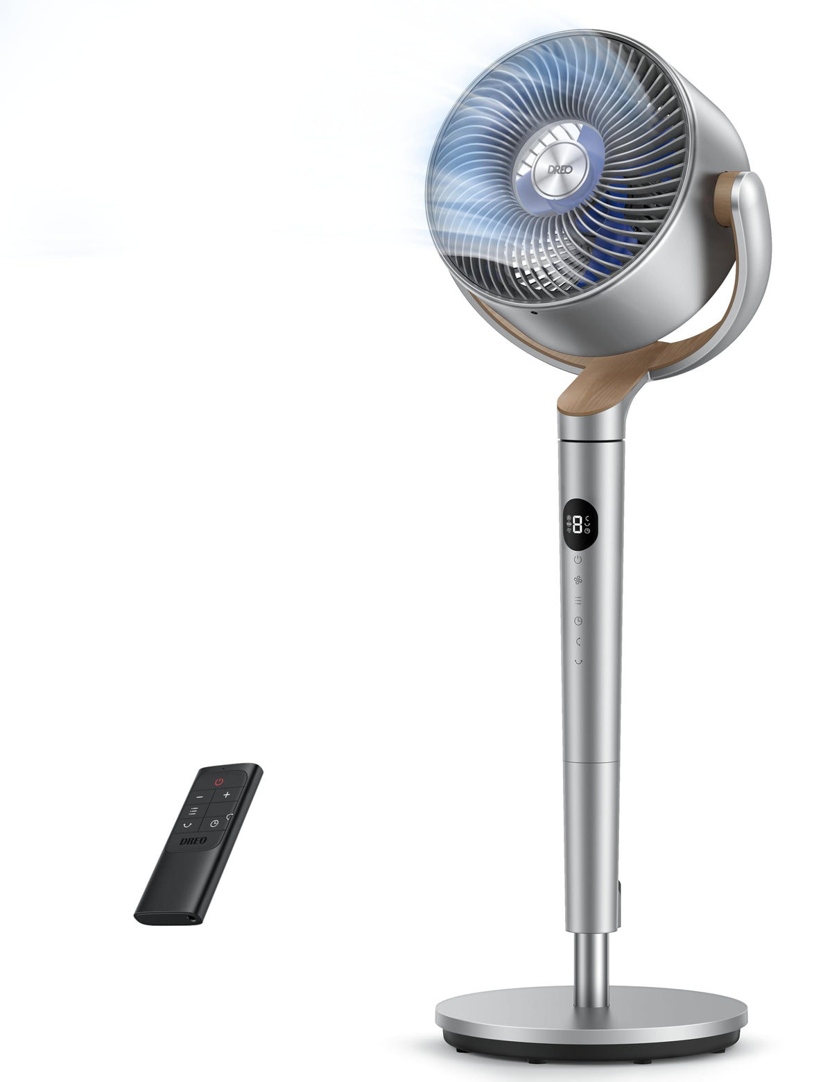 DREO Fan for Bedroom, 120°+120°Omni-directional Oscillating Fan, 90ft, DC Motor, 20 dB Quiet Standing Pedestal Fans, 8 Speeds, 3 Modes Circulator with Remote, 35-40" Adjustable Height, 8H Timer 🍁 All In One Marketplace Canada