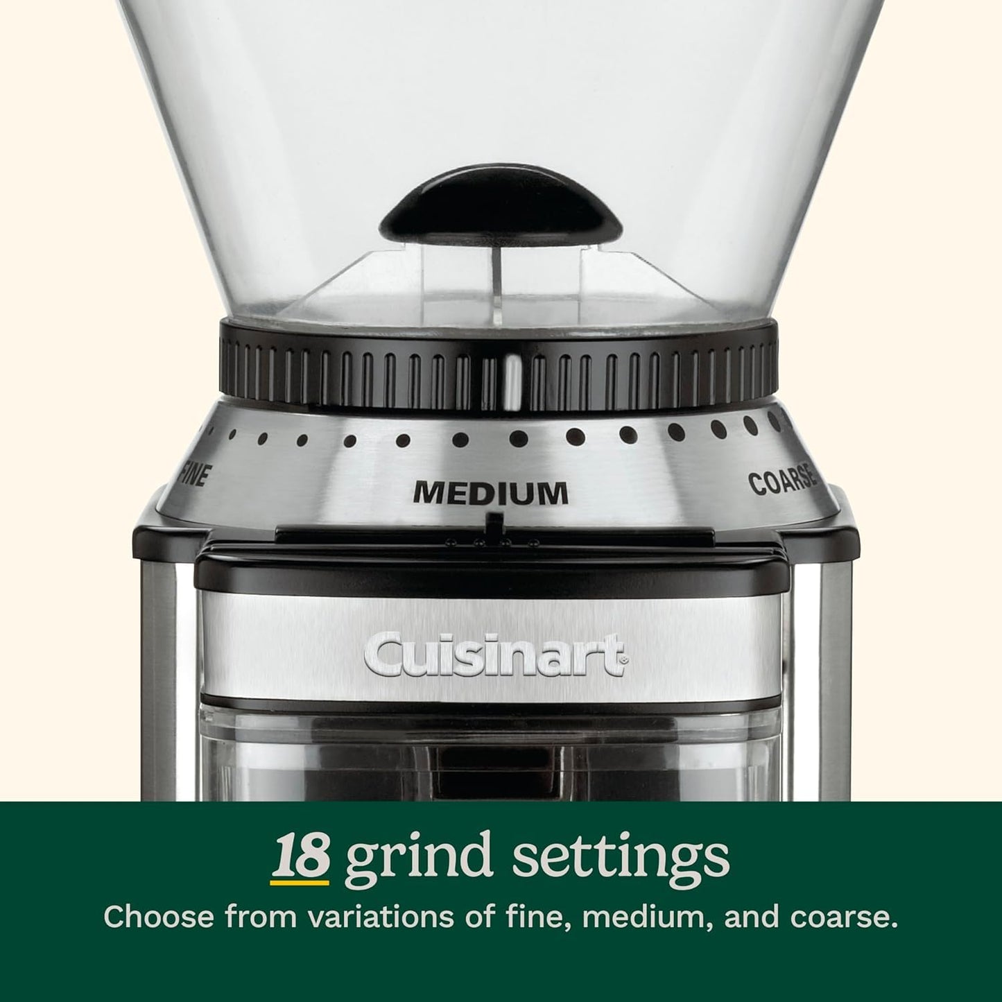 Cuisinart Electric Coffee Grinder, One-Touch Automatic Burr Coffee Grinder with 18-Position Grind Selector, Cup Size Selector for 4 – 18 Cups (DBM-8C) 🍁 All In One Marketplace Canada