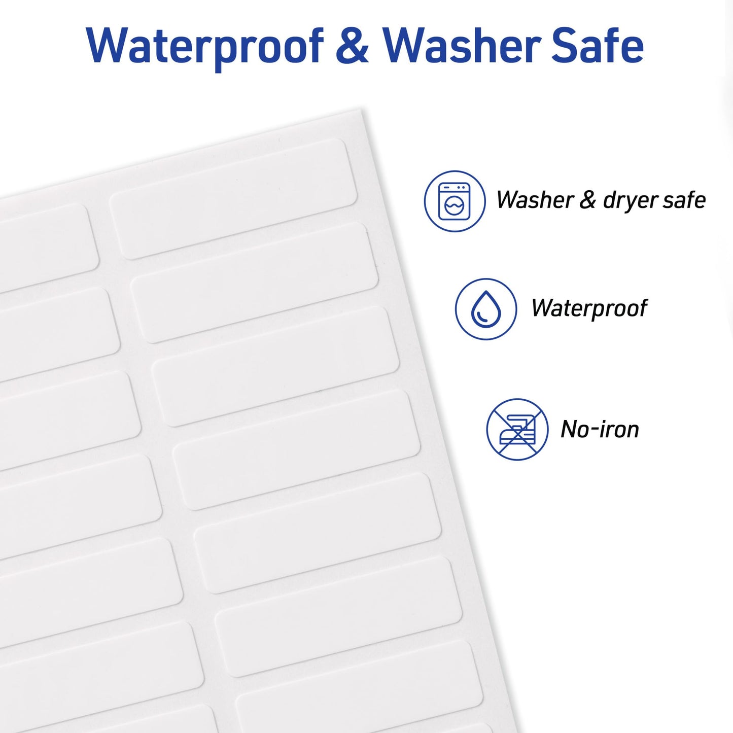 AVERY No Iron Clothing Labels, Washer & Dryer Safe, Writable Fabric Labels, 54 Labels, 1 Pack (40720), White, 1/2"x1-3/4" 🍁 All In One Marketplace Canada