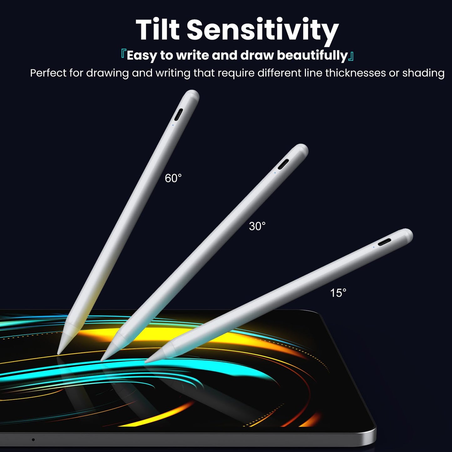 JAMJAKE 5 Mins Fast Charging Stylus Pen for iPad 2018-2026,Palm Rejection Pencil for Apple iPad Compatible with iPad6/7/8/9/10/11,iPad Air 3/4/5/M2/M3/M4,iPad Pro 11"/12.9"/13'',iPad mini 5/6/7,White 🍁 All In One Marketplace Canada