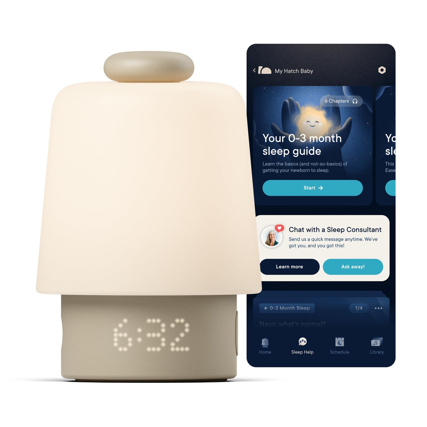 Hatch Baby Sound Machine, Night Light | Hatch Baby Model | Sleep Support | Registry Essential, Routine Builder, Time-to-Rise Alarm Clock, White Noise, Nursery Stories, Toddler Kids (Wi-Fi), Greige 🍁 All In One Marketplace Canada
