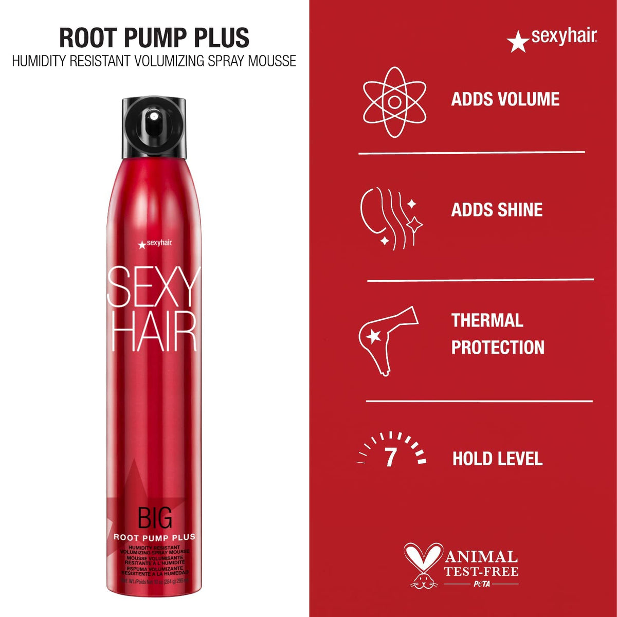 SexyHair Big Root Pump Plus Volumizing Spray Mousse, 10 Oz | Volume with High Hold | Up to 72 Hour Humidity Resistance 🍁 All In One Marketplace Canada