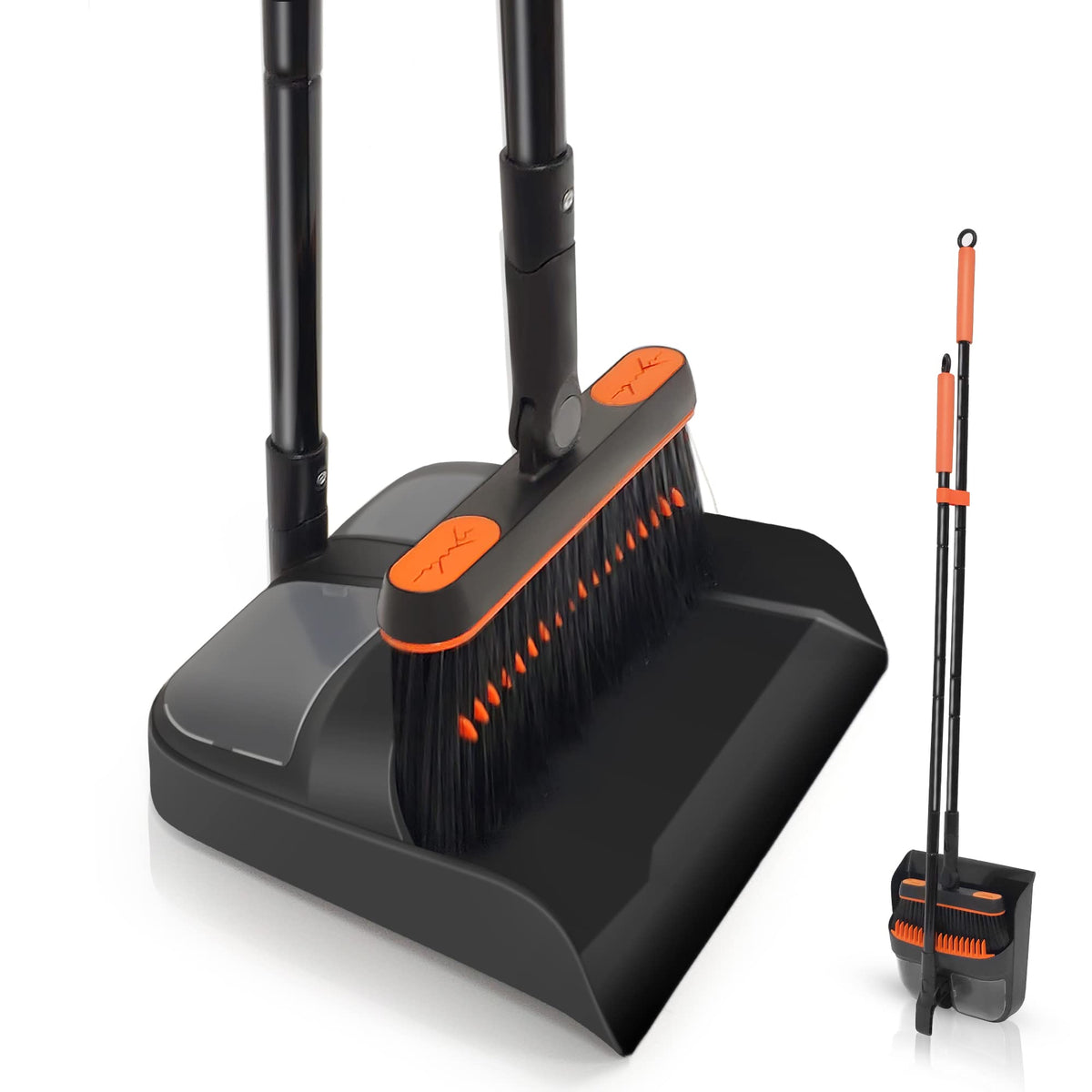 JEHONN Broom and Dustpan Set for Home, Long Handle Lightweight 180 Degree Rotating Broom Set Indoor, Upright Standing Dust Pan with Comb Teeth, Store Sweep Set for Room Kitchen Office Lobby 🍁 All In One Marketplace Canada