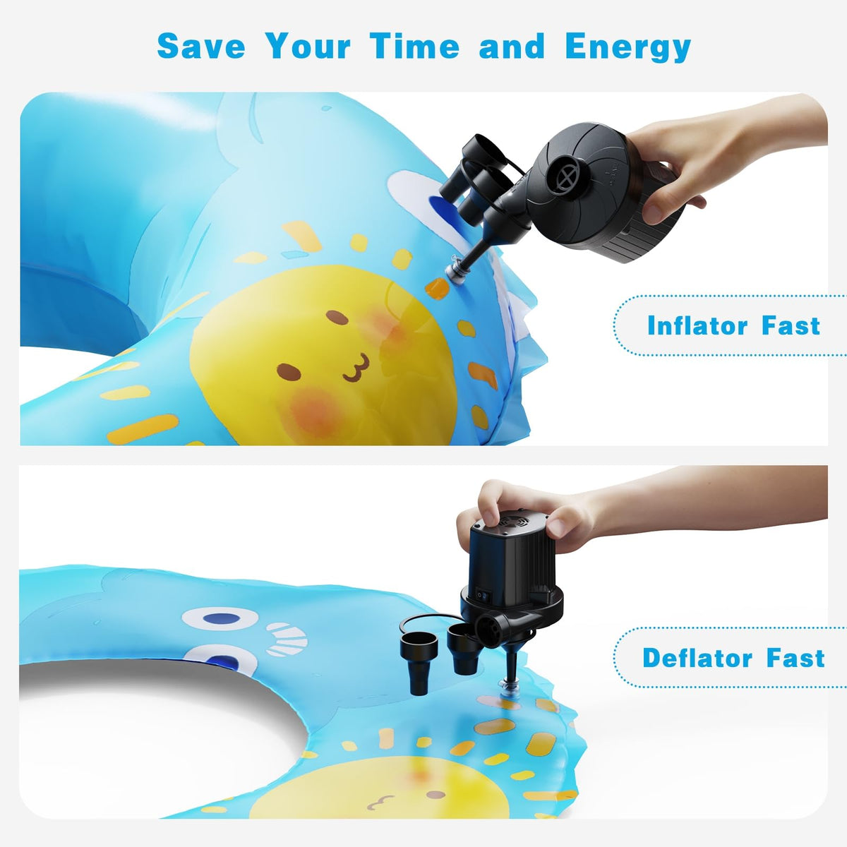Electric Air Pump for Inflatables,Portable Quick-Fill Air Pump with 3 Nozzles,110-120V, Inflator & Deflator Pumps for Outdoor Camping, Air Mattress Beds,Boats,Inflatable Cushion,Couch,Pool Floats 🍁 All In One Marketplace Canada