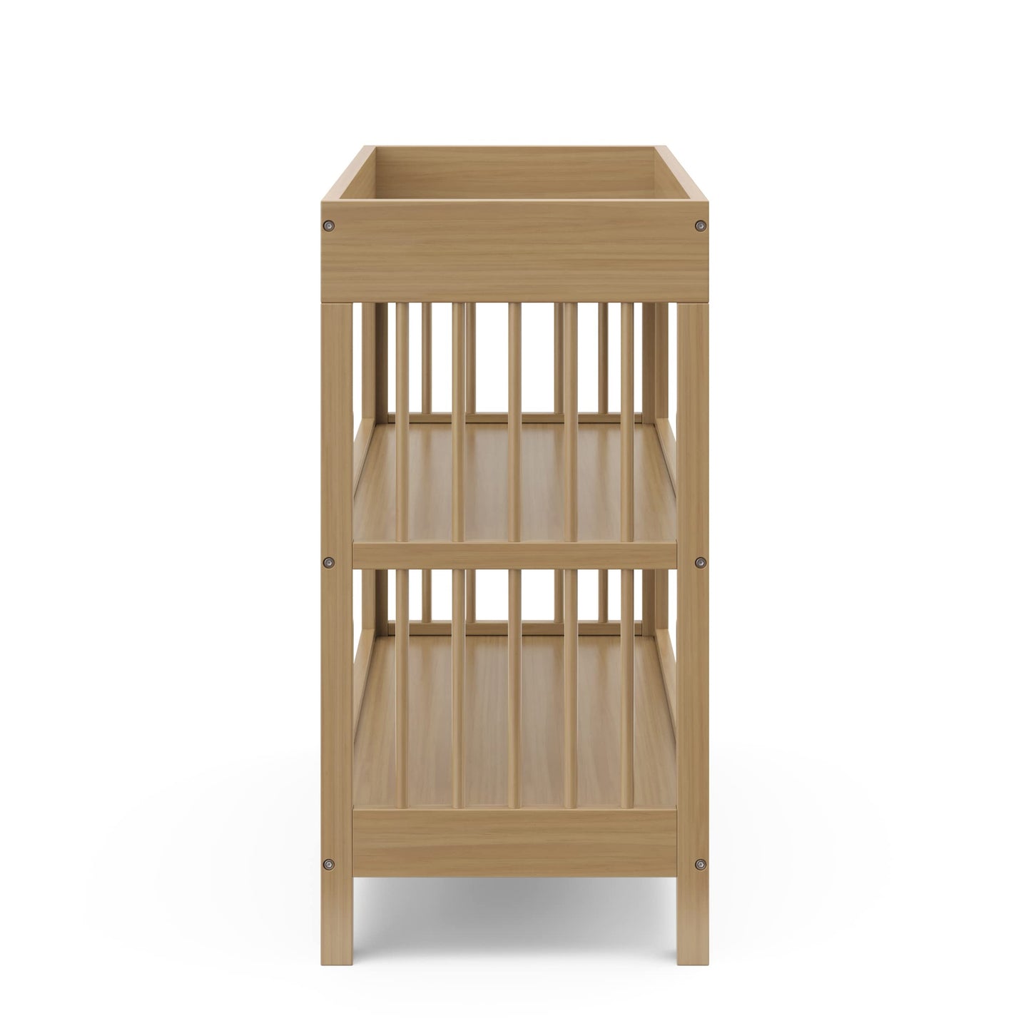 Graco Teddi Changing Table with Water-Resistant Changing Pad (Driftwood) - GREENGUARD Gold Certified, 2 Open Shelves, Includes Bonus Water-Resistant Changing Pad with Safety Strap 🍁 All In One Marketplace Canada