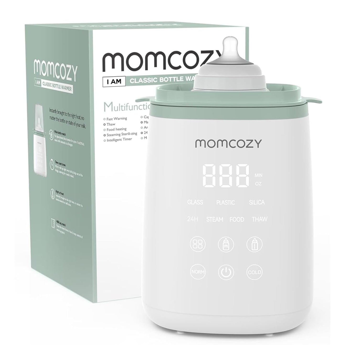 Momcozy Smart Baby Bottle Warmer & Steam Bottle Sterilizer, Fast Baby Milk Warmer with Accurate Temperature Control and Automatic Shut-Off, Multifunctional Bottle Warmers for Breastmilk or Formula 🍁 All In One Marketplace Canada