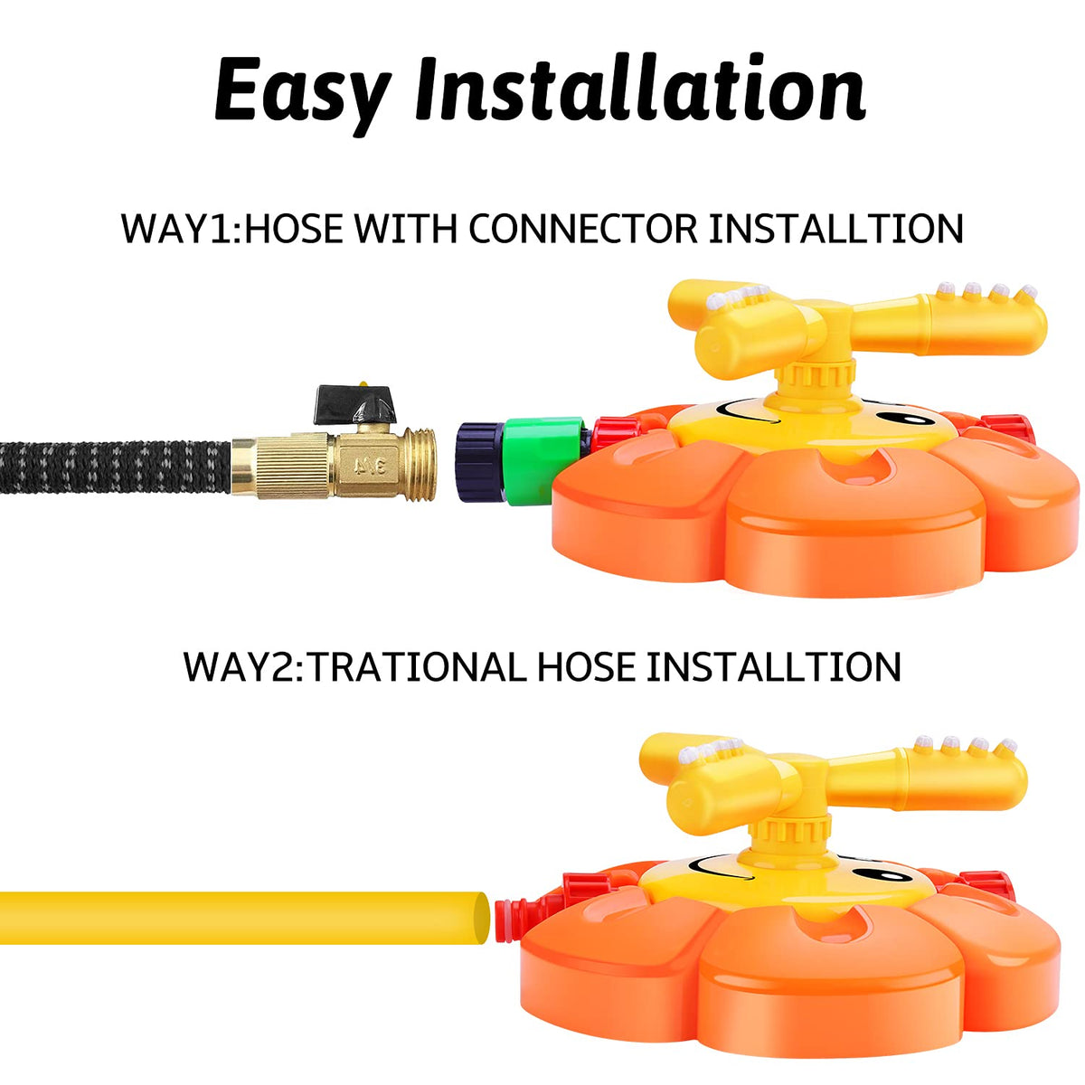 Water Sprinkler for Kids Toddlers Sprinklers with Roating Spray Nozzles Attaches Garden Water Hose Outdoor Play Outside Toys 3-4 Summer Backyard Lawn Game Yard Water Toy for Kids 3-5 4-8 Boy Girl 🍁 All In One Marketplace Canada