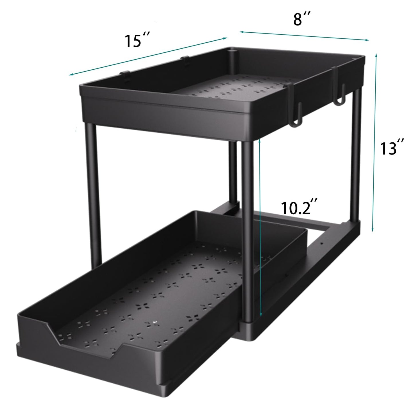 DEKAVA Under Sink Organizer 2 Pack, Bathroom Organizers, 2 Tier Sliding Cabinet Basket Organizer Drawer, Multi-Purpose Bath Collection Baskets for Bathroom (Black) 🍁 All In One Marketplace Canada