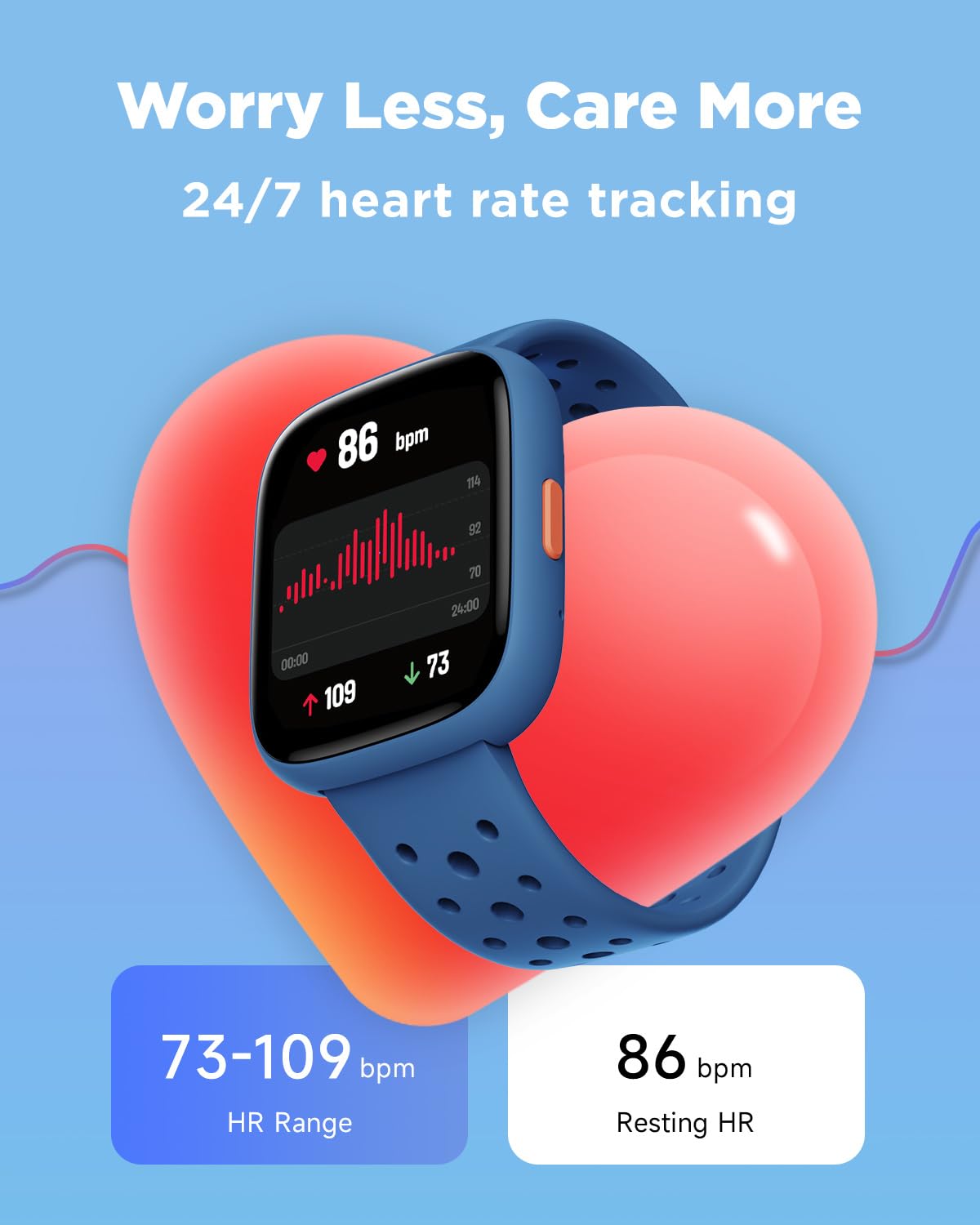 BIGGERFIVE Smart Watch for Kids, 1.8" Fitness Tracker Watch Pedometer, Heart Rate, Sleep Monitor, IP68 Waterproof, Calorie Step Counter, Puzzle Games with/Without APP for Girls Boys Teens 5-16, Blue 🍁 All In One Marketplace Canada