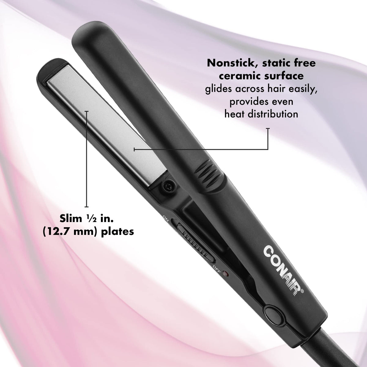 Conair Mini Pro CS80XAC 1/2-Inch Hair Straightener, 56°F (180°C) High Heat, Dual Voltage, 13mm Flat Iron, Black, Travel flat iron 🍁 All In One Marketplace Canada