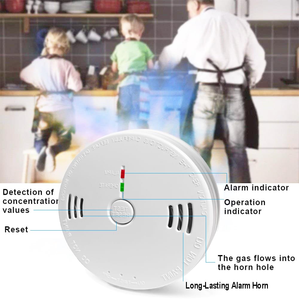 2-Pack Smart Home S-afety Device Led Indicator Lights A-larm, 85dB Beeps Sound for Basements Travel Home Office House Bedroom Living Room Car, Battery Operated, ComplywithUL 🍁 All In One Marketplace Canada