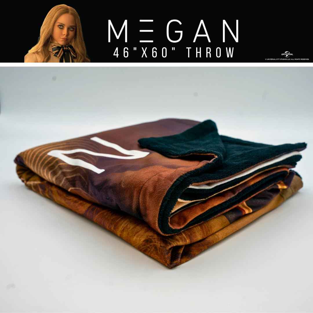 M3GAN Doll Halloween Horror Throw Blanket, Super Soft Cozy Plush Bedding, 46 in x 60 in, (Officially Licensed Product) by Franco