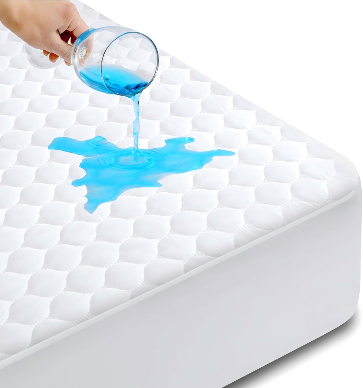 HYMOKEGE Quilted Mattress Protector Queen Size, 100% Waterproof Mattress Cover for Queen Size Bed, Breathable & Noiseless Bed Pad Cover with 5"-21" Deep Pocket 🍁 All In One Marketplace Canada