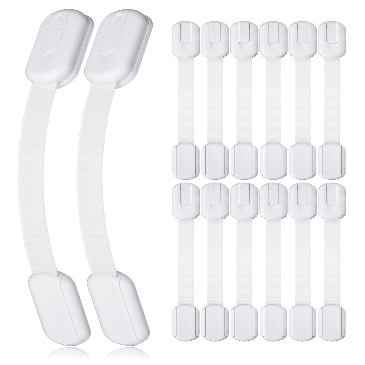 4our Kiddies 14 Pack Baby Proof Cabinet Latches, Childproof Drawer Latches with 12 Extra 3M Adhesives, Adjustable No Drilling Child Safety Cabinet Strap Locks, Baby Drawer Locks for Kids Baby Safety 🍁 All In One Marketplace Canada