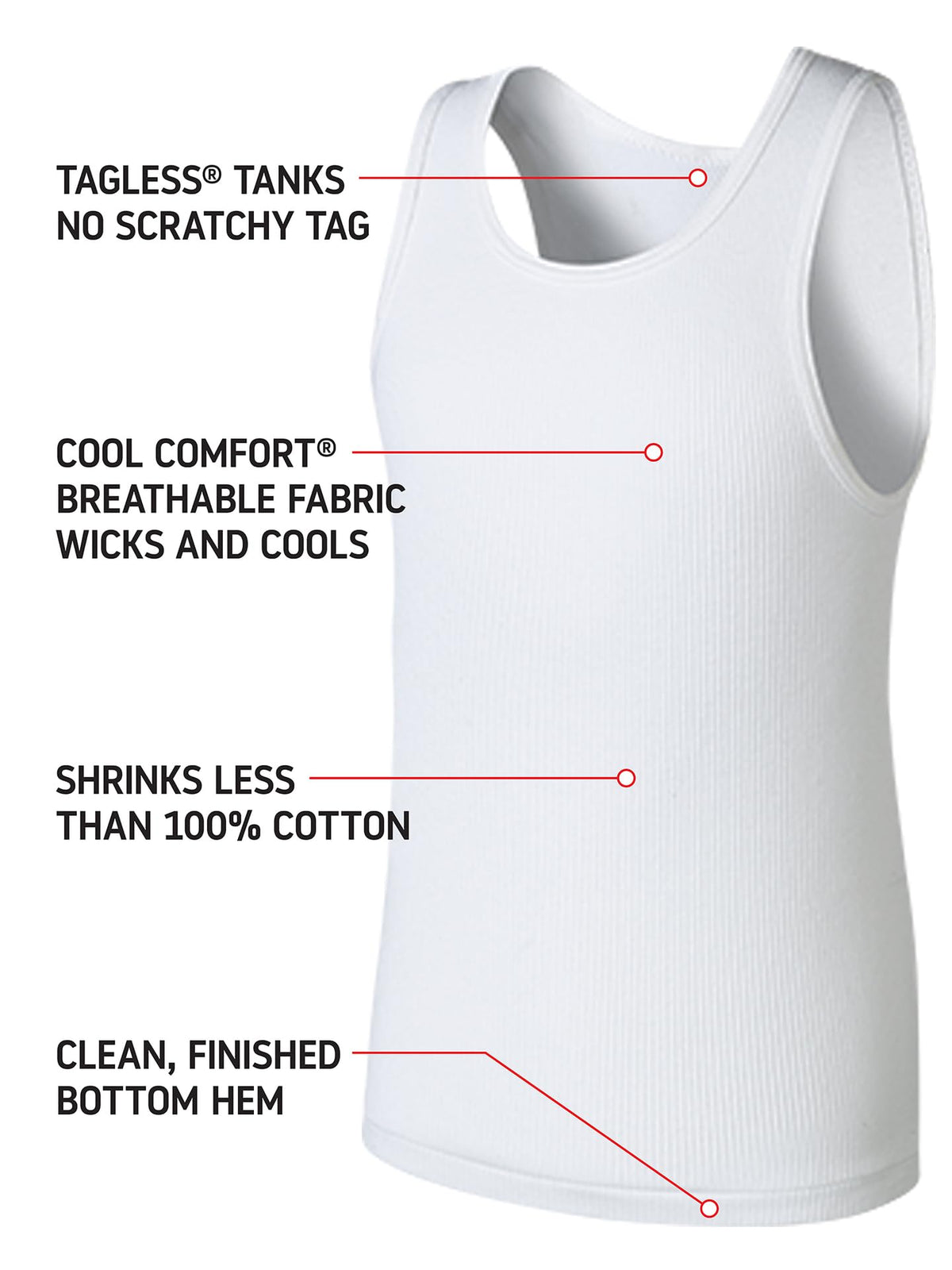 Hanes boys Tank T Shirt, White, Small US 🍁 All In One Marketplace Canada