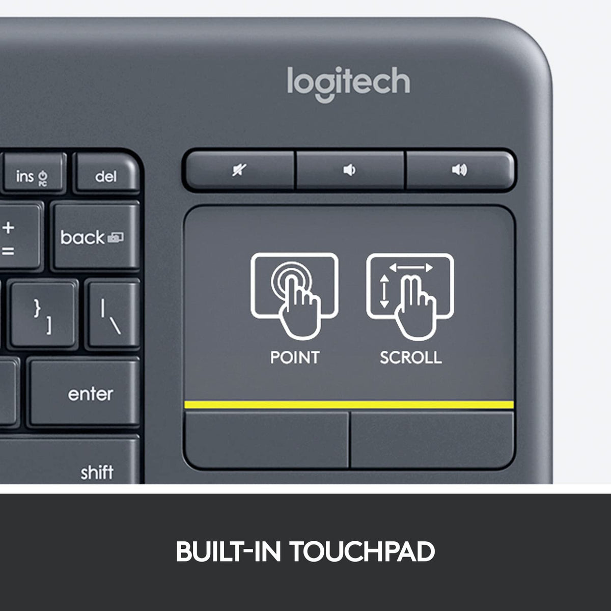 Logitech K400 Plus Wireless Touch TV Keyboard with Easy Media Control and Built-in Touchpad, HTPC Keyboard for PC-Connected TV, Windows, Android, ChromeOS, Laptop, Tablet - Black 🍁 All In One Marketplace Canada
