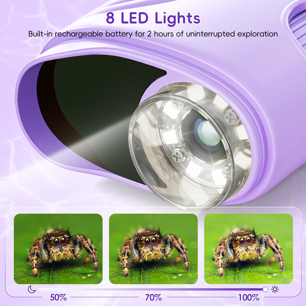 Temodu Kids Microscope 2.0" Screen 1000X Digital Microscope for Kids, Mini Pocket Handheld Microscopes for Children Birthday Festival Gift, Science Education Fun Toys for Boys Girls Ages 4-12 (Purple) 🍁 All In One Marketplace Canada