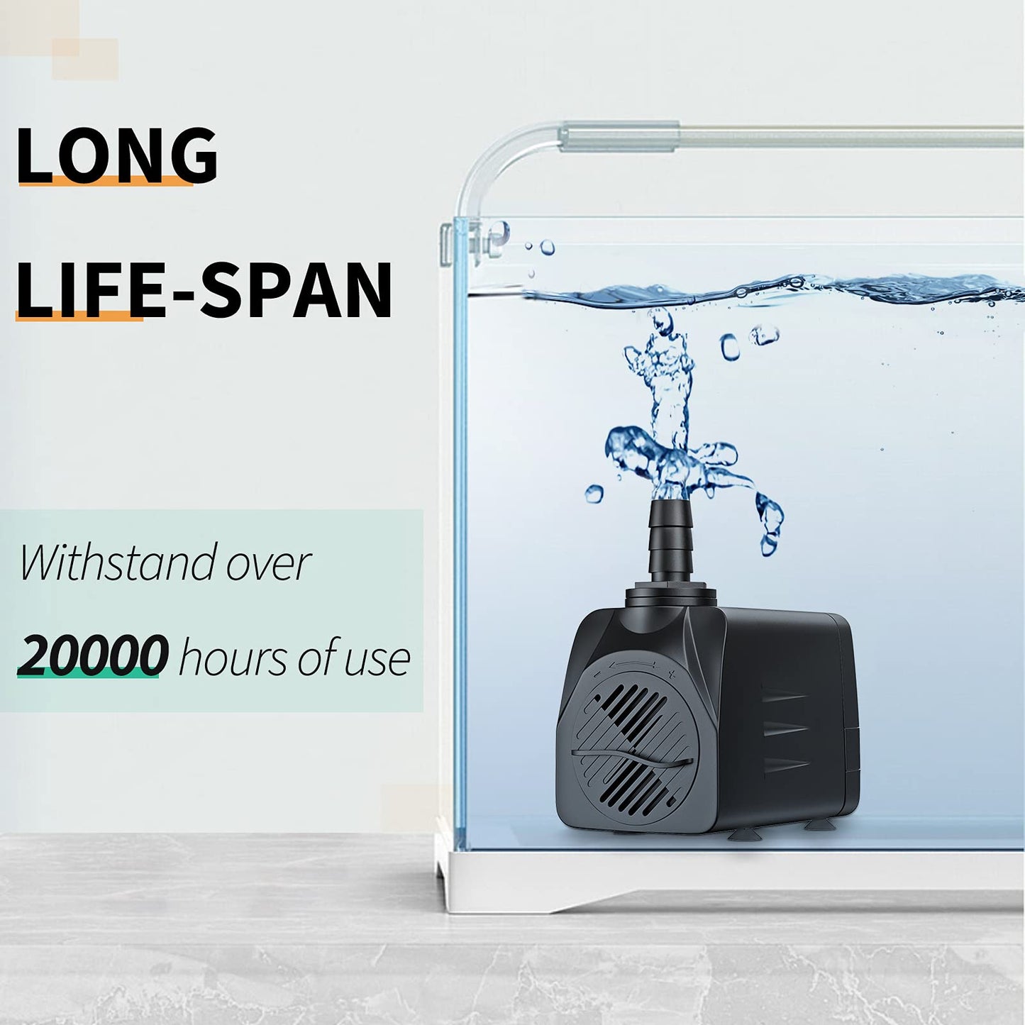 Pawfly 400 GPH Submersible Water Pump 25W 7ft. High Lift Quiet Pump with 6ft Power Cord for Fountain Aquarium Fish Tank 🍁 All In One Marketplace Canada