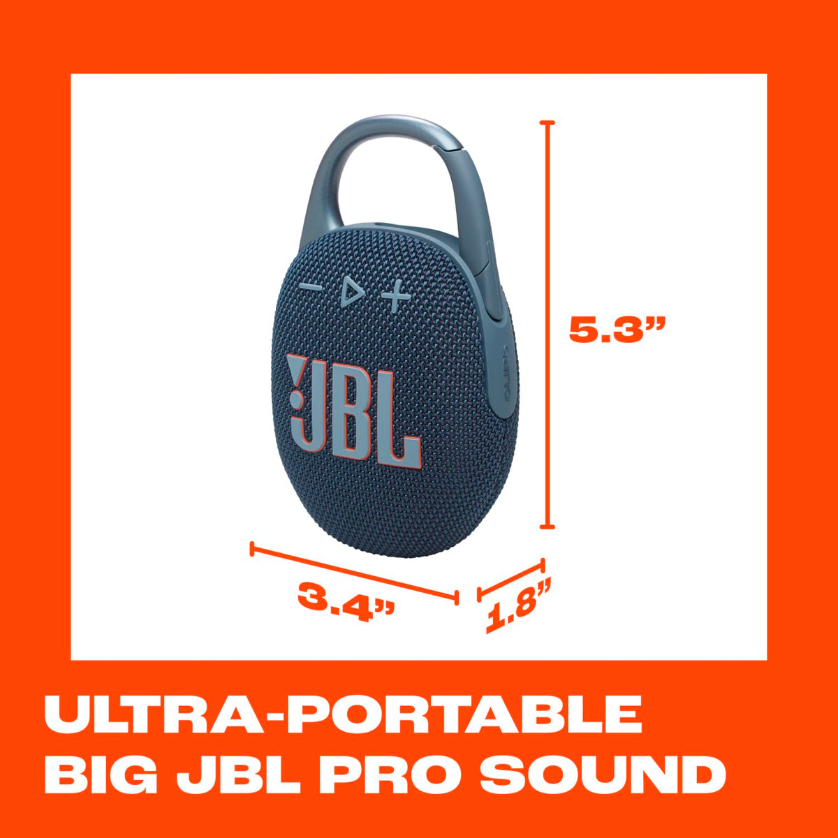 JBL Clip 5 - Ultra-Portable, Waterproof and Dustproof Bluetooth Speaker, Integrated Carabiner, Up to 12 Hours of Play, Made in Part with Recycled Materials (Blue) 🍁 All In One Marketplace Canada