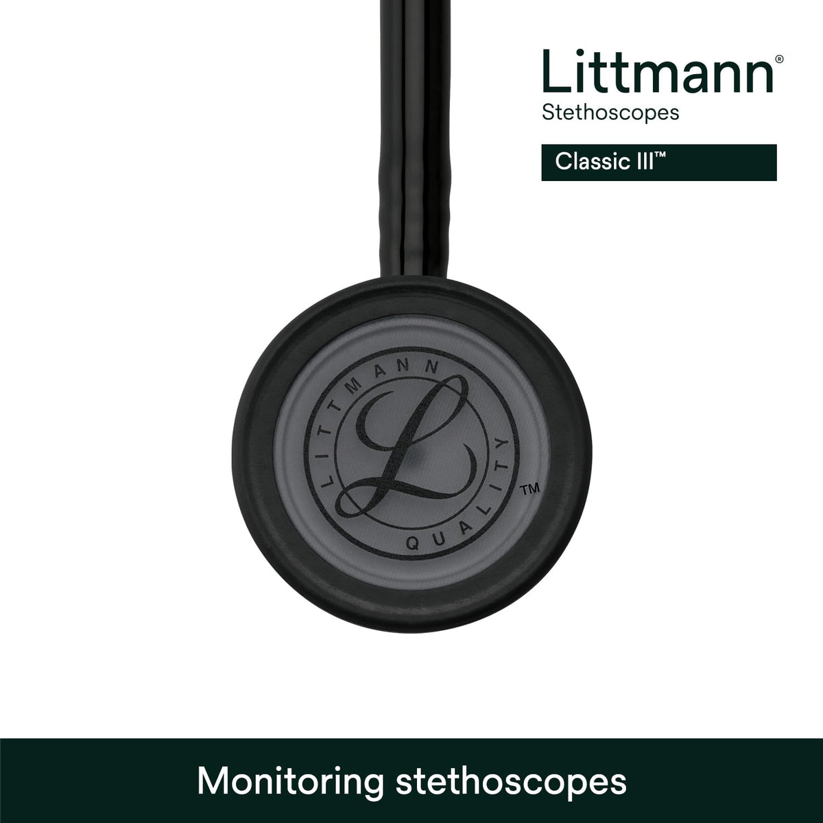 3M Littmann Classic III Monitoring Stethoscope, 5803, More Than 2X as Loud*, Weighs Less**, Stainless Steel Black-Finish Chestpiece, 69 cm (27") Black Tube, Stem and Headset 🍁 All In One Marketplace Canada