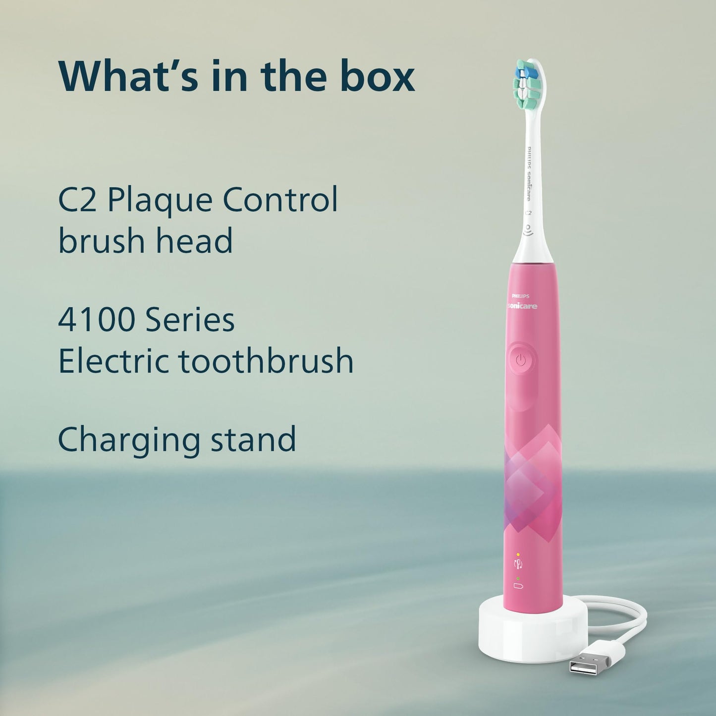 Philips Sonicare 4100 Electric Toothbrush, Sonic Toothbrush with Two Intensity Levels, Pressure Sensor and Timer, Paradise Pink Prismatic, Model HX3689/21 🍁 All In One Marketplace Canada