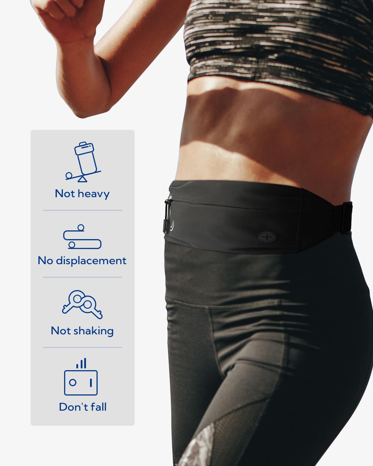 WATERFLY Running Belt Fanny Pack: Runner Marathon Jogging Waist Pack Sport Fitness Cell Phone Holder Pouch for Men Women Jogger Slim Stretchy Running Belt 🍁 All In One Marketplace Canada