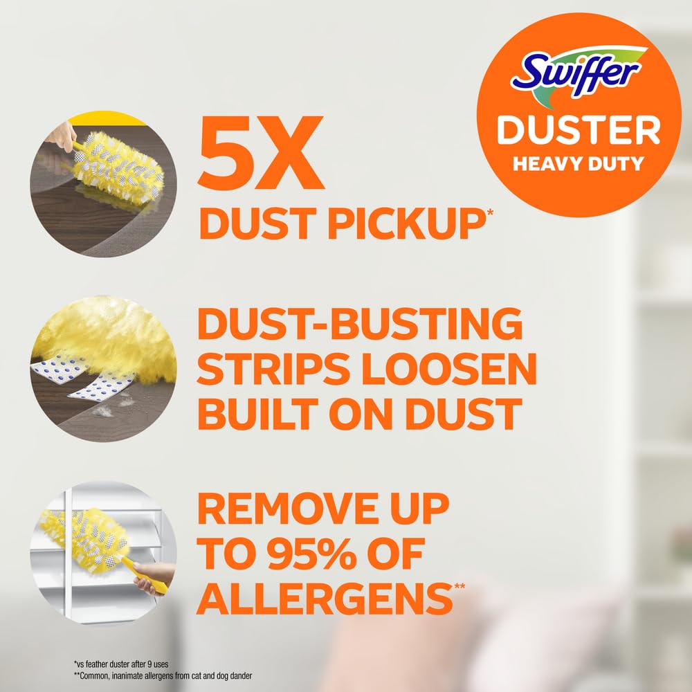 Swiffer Duster Kit with 3 ft Extendable Handle, Heavy Duty Dusting Starter Kit with 12 Refills, for Ceiling Fans, Vents and Hard to Reach Places 🍁 All In One Marketplace Canada