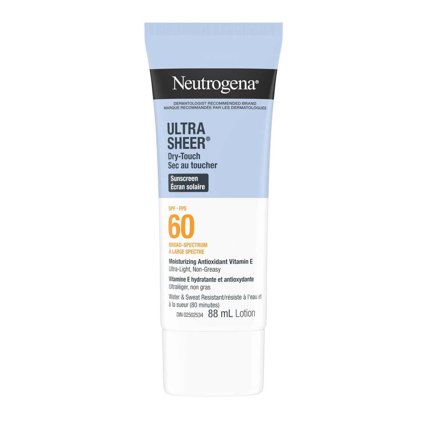 Neutrogena Ultra Sheer Dry-Touch Sunscreen Lotion, Broad Spectrum SPF 60 UVA/UVB Protection, Oxybenzone-Free, Light, Water Resistant, Non-Comedogenic & Non-Greasy, 88 mL (Twin Pack) 🍁 All In One Marketplace Canada