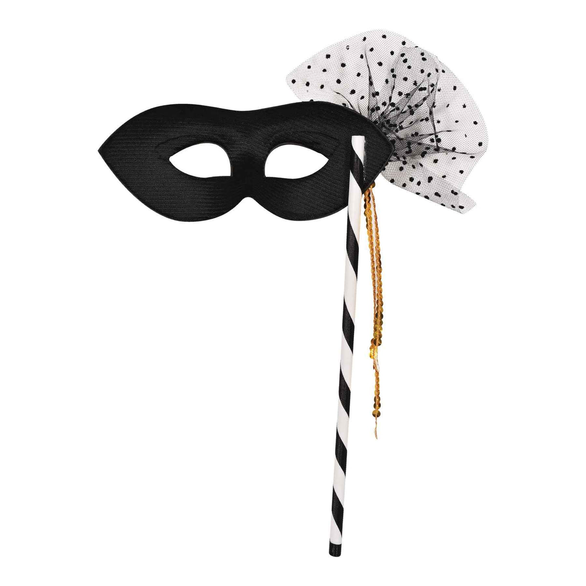 Beistle 3 Piece 12.5" x 8.25" Mardi Gras Party Masks with Sticks, Halloween Costume Accessories