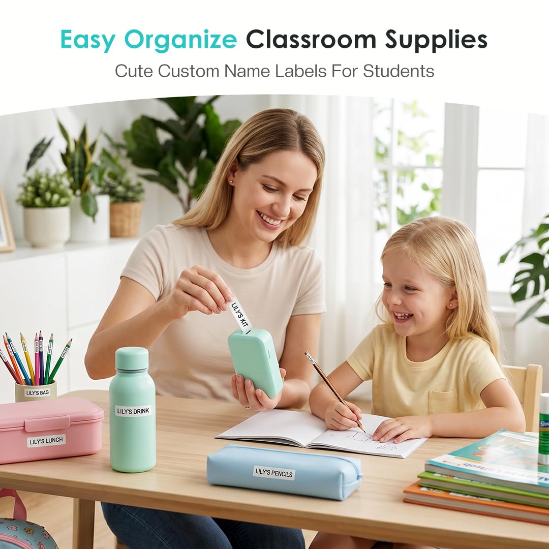 Phomemo D30 Label Maker Machine with Tape, Portable Bluetooth Label Printer, Small Smart Phone Handheld Sticker Mini Labeler Multiple Templates Font Icon Easy to Use Inkless Rechargeable F Office Home 🍁 All In One Marketplace Canada