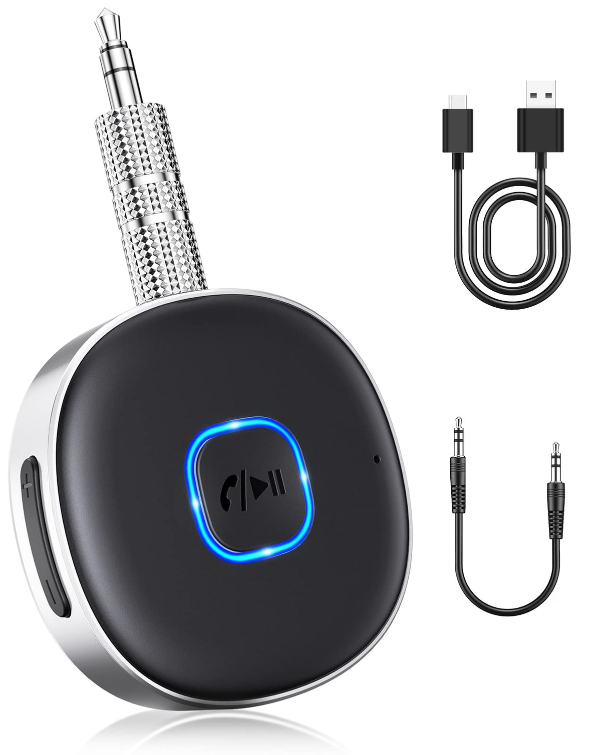 WOCBUY Bluetooth Adapter for Car, 3.5mm AUX Bluetooth Receiver for Music Streaming, Bluetooth 5.0 Wireless Audio Receiver for Car/Home Stereo/Wired Headphones/Speaker, Dual Connection, 12H Playtime 🍁 All In One Marketplace Canada