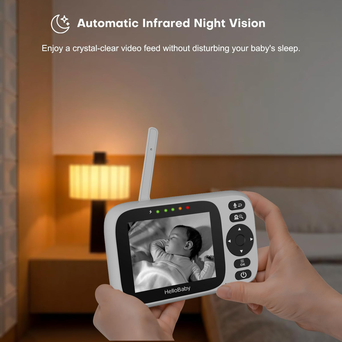 HelloBaby Baby Monitor No WiFi,Video Baby Monitors with Camera and Audio,3.2'' IPS Screen, Remote Pan-Tilt-Zoom Baby Camera Monitor,Plug&Play,Night Vision,1000ft Range,2-Way Talk, ECO Mode,Temperature 🍁 All In One Marketplace Canada