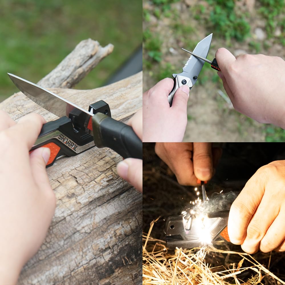SHARPAL 101N 6-in-1 Pocket Knife Sharpener & Survival Tool, with Fire Starter, Whistle & Diamond Sharpening Rod, Quickly Repair, Restore and Hone Straight and Serrated Blade 🍁 All In One Marketplace Canada