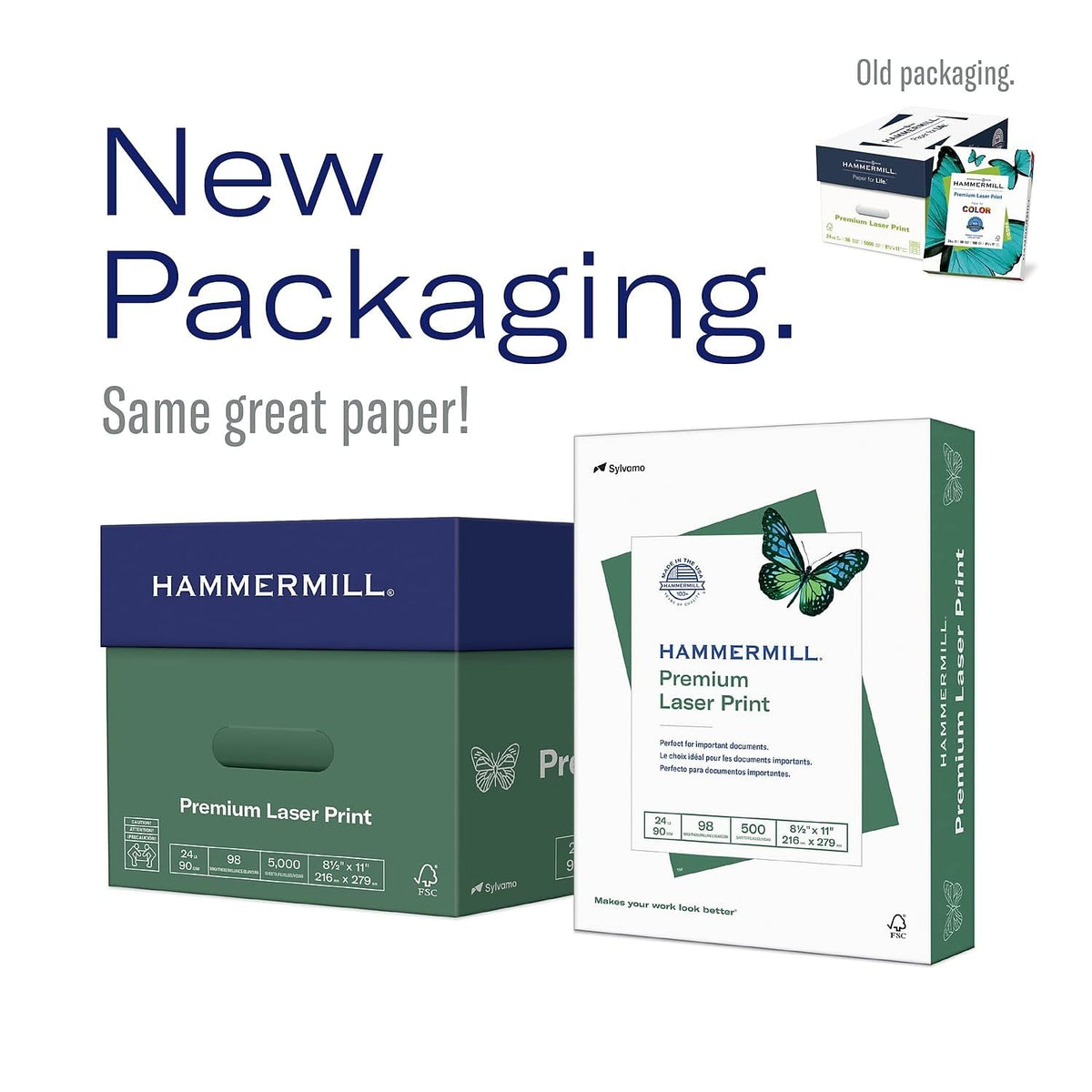 Hammermill Printer Paper, Laser Print Copy Paper, 32lb, 8.5 x 11, Letter, 98 Bright - 1 Pack / 500 Sheets (104646R) 🍁 All In One Marketplace Canada