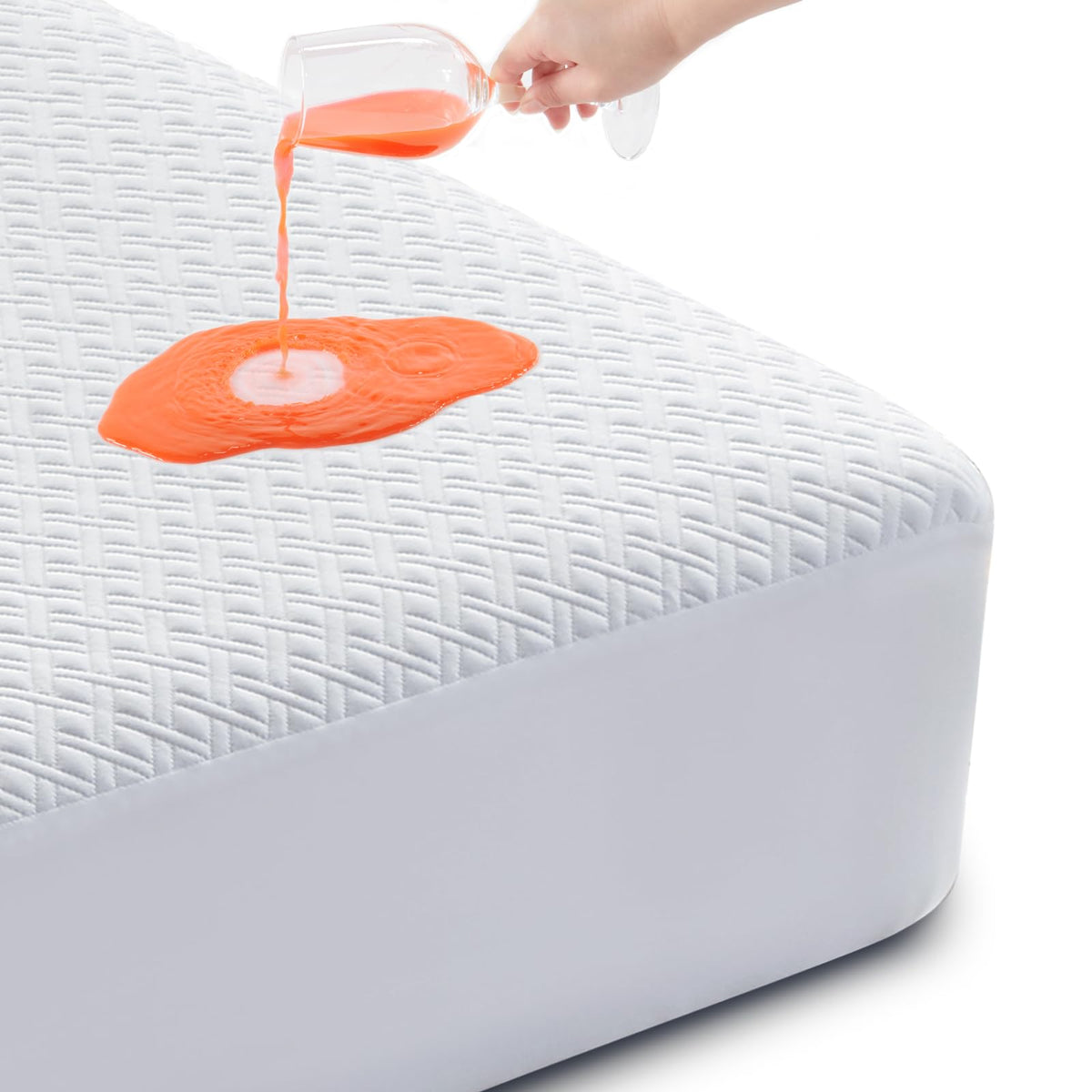 Cozymaker Queen Size Mattress Protector, 100% Waterproof Mattress Cover Fitted 8"-21" Deep Pocket, Cooling Viscose Made from Bamboo and Soft Breathable Cover Mattress Queen Noiseless Washable 🍁 All In One Marketplace Canada