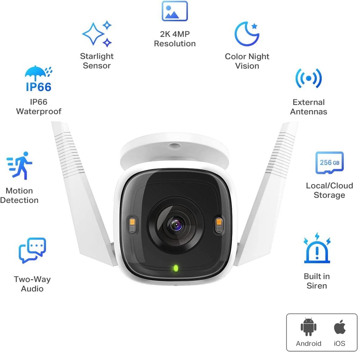 TP-Link Tapo 2K 4MP QHD Security Camera Outdoor Wired, Built-in Siren w/Startlight Sensor, IP66 Weatherproof, Motion/Person Detection, Works with Alexa & Google Home (Tapo C320WS) 🍁 All In One Marketplace Canada
