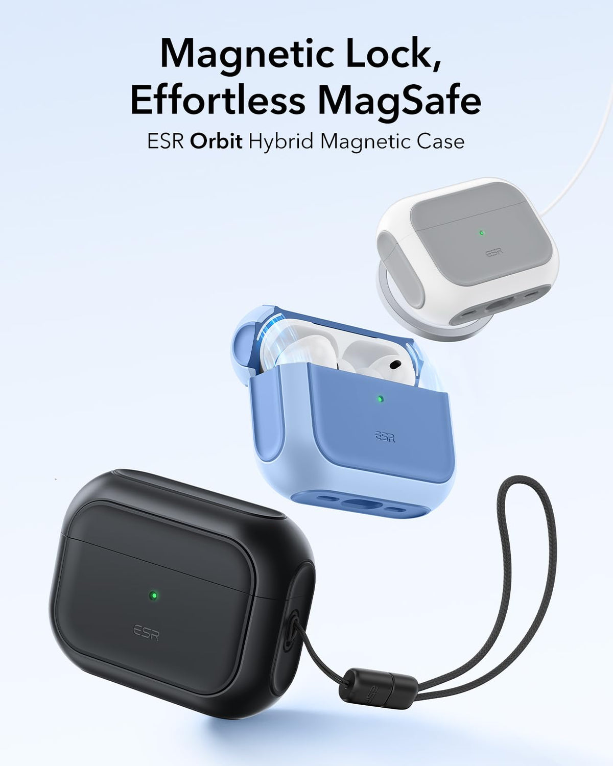 ESR for AirPods Pro 3 Case, Compatible with AirPods Pro Case 3rd Generation (2025), Compatible with MagSafe, Full Drop Protection Cover with Lanyard, Black 🍁 All In One Marketplace Canada
