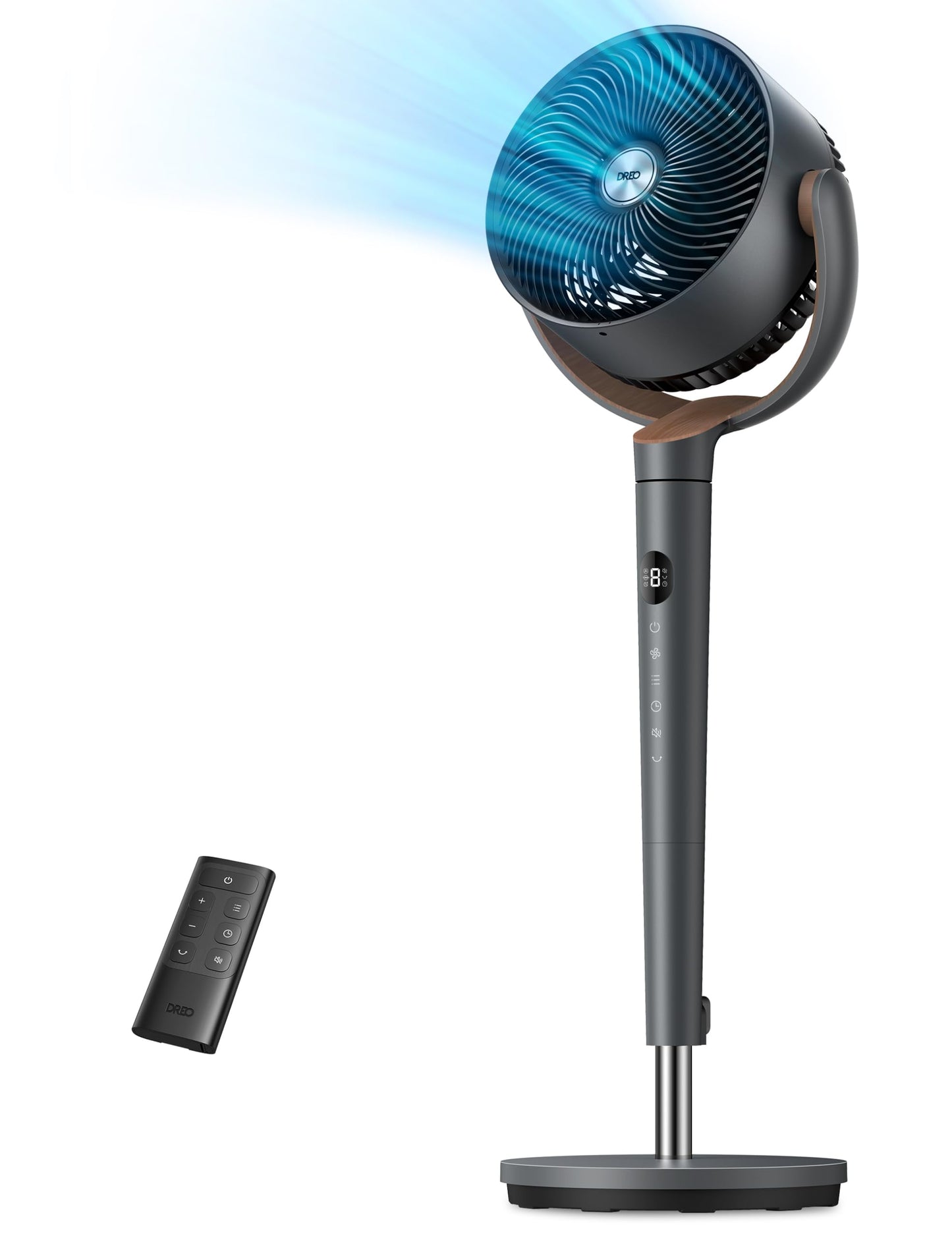 Dreo Fan for Bedroom, 120° Oscillating Standing Fans, Quiet Floor Fan with DC Motor, 100ft Pedestal Fans for Room, 9 Speeds, 4 modes, 20dB, 120° Manual Vertical, 37-42" Adjustable Height, 9H Timer 🍁 All In One Marketplace Canada