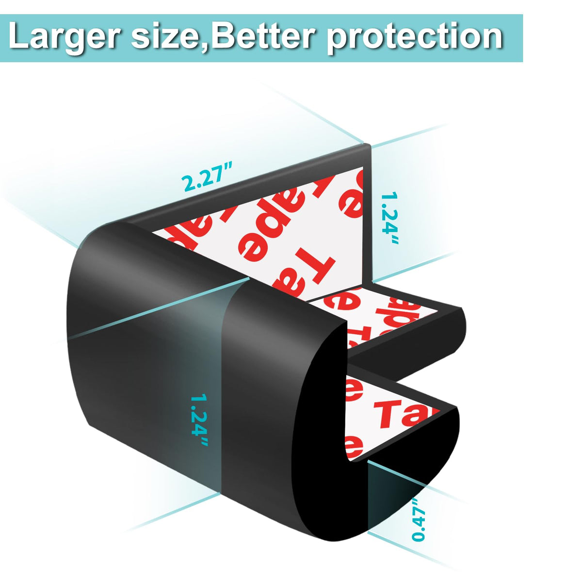 12 Pack Soft Corner Protector Baby Proofing Edge and Corner Guards, Safety Pre-Taped Rubber Foam Furniture Bumper for Fireplace, Table, Stair, Cabinet (Black) 🍁 All In One Marketplace Canada
