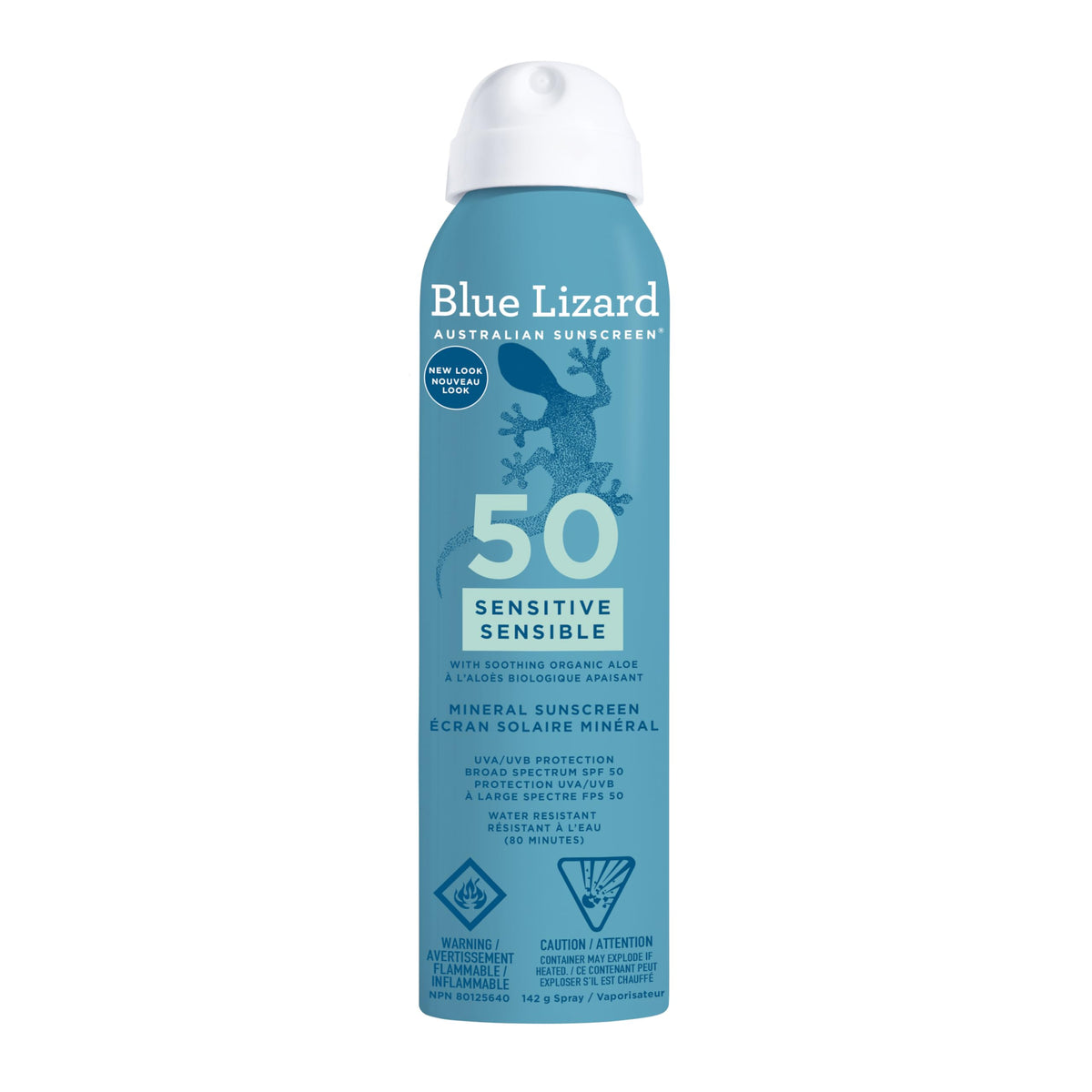 Blue Lizard Sensitive Mineral SPF 50 Spray, Broad-Spectrum UVA/UVB Protection, Water-Resistant, Zinc Oxide Formula, 142 g 🍁 All In One Marketplace Canada