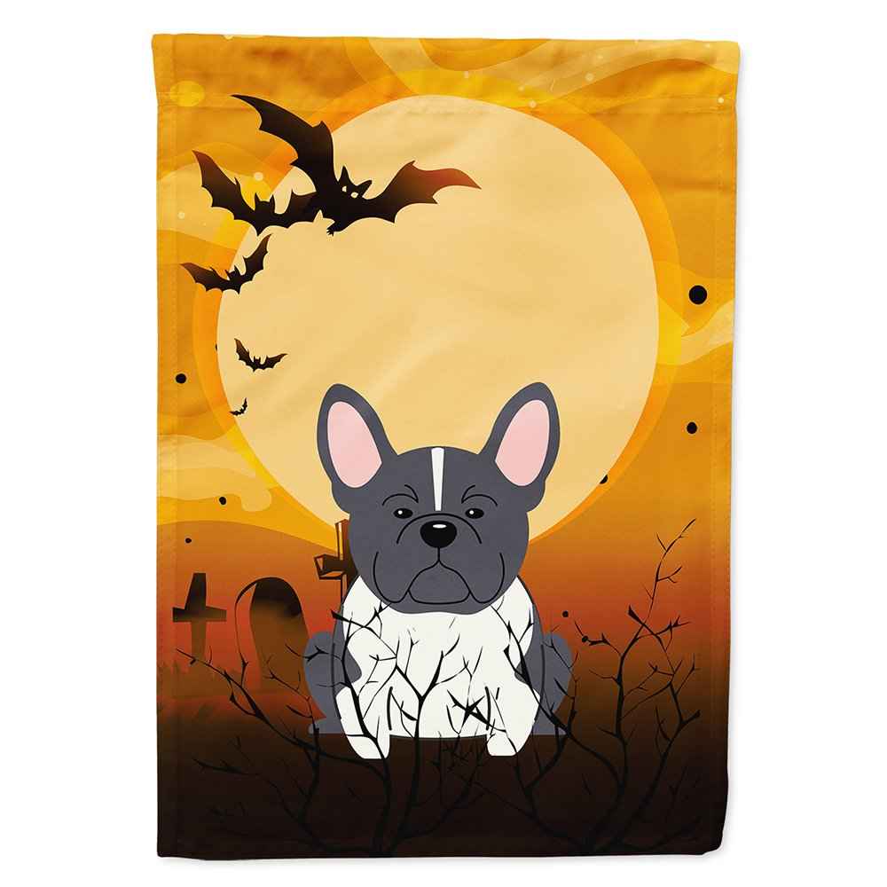 Caroline's Treasures BB4278CHF Halloween French Bulldog Black White Canvas House Size Flag, Large, Multicolor