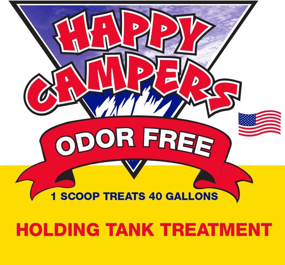 Happy Campers RV Toilet Treatment - Powerful Odor Control, Long-Lasting RV Tank Treatment - Prevents Clogs, Buildup, Sensor Failure - Keeps Holding Tank Clean & Healthy, Odor Free (18 Treatments) 🍁 All In One Marketplace Canada