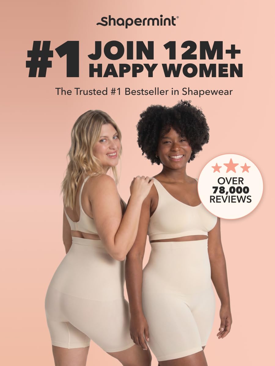 SHAPERMINT All Day Every Day High Waisted Shaper Shorts - Shapewear Women Tummy Control Underwear, Body Shaper for Women Nude 🍁 All In One Marketplace Canada
