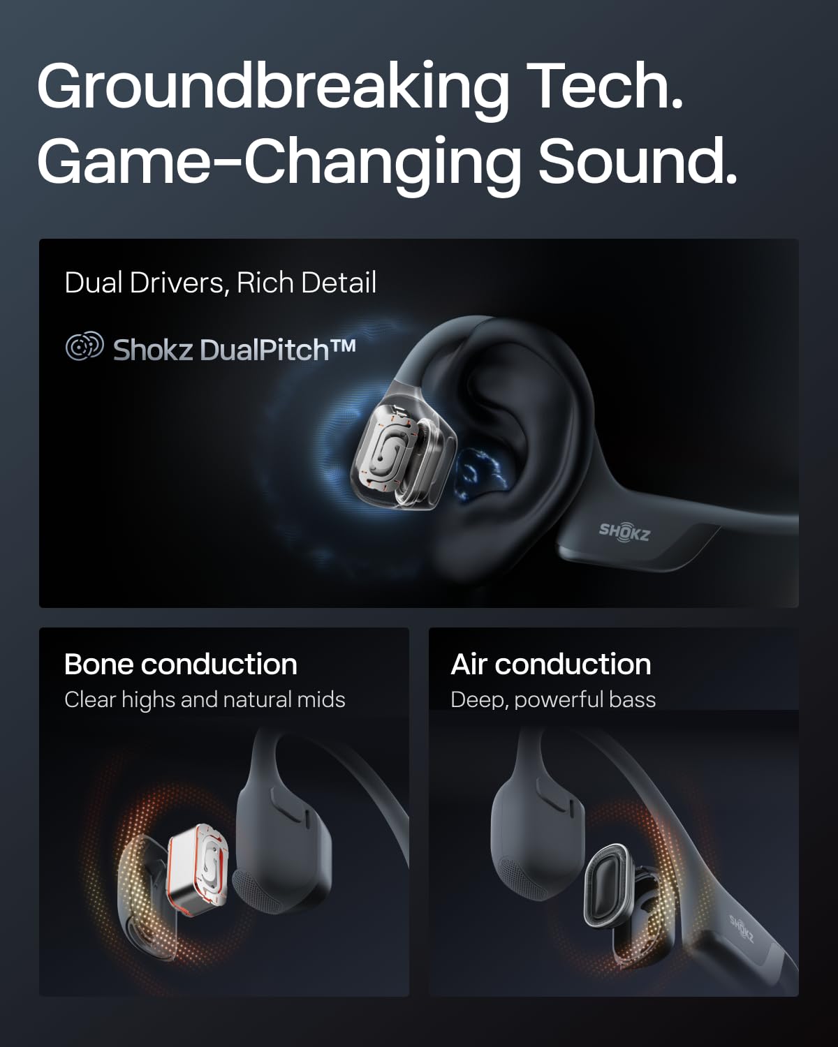 SHOKZ OpenRun Pro 2-Bone Conduction Headphones,Open-Ear Bluetooth Wireless Sport Earphones for Running,Workouts-Sweat Resistant,Comfortable Fit-Deep Bass,Smart Mic,Reflective Strip,Mini,Black 🍁 All In One Marketplace Canada