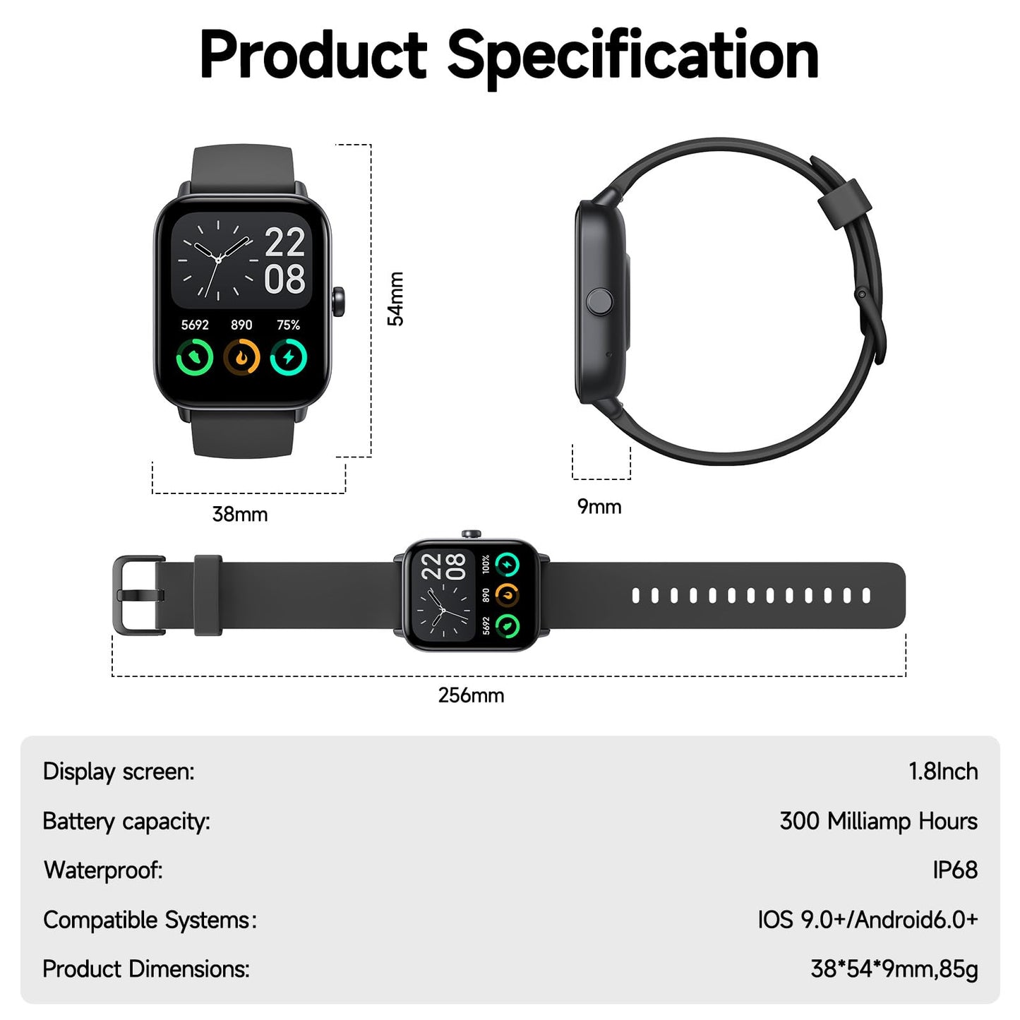Smart Watch for Men Women (Answer/Make Call), Alexa Smartwatch Compatible with Android iOS, Fitness Tracker with Heart Rate SpO2 Sleep Monitor, 1.8'' HD DIY Dial Waterproof Watch with Bluetooth Call 🍁 All In One Marketplace Canada