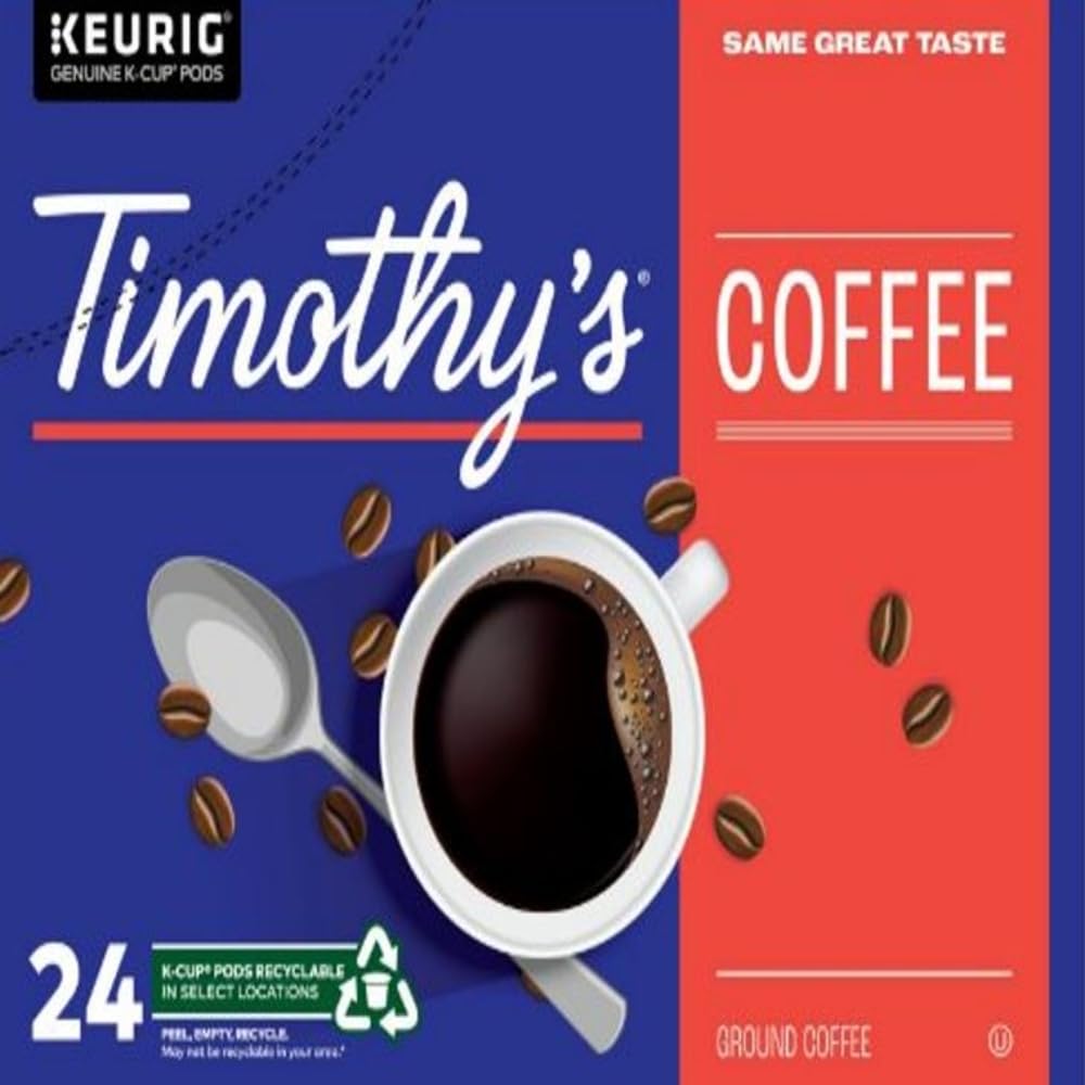 Timothy's World Coffee, Cinnamon Pastry, K-Cup Portion Pack for Keurig K-Cup Brewers 24-Count (Pack of 1) 🍁 All In One Marketplace Canada