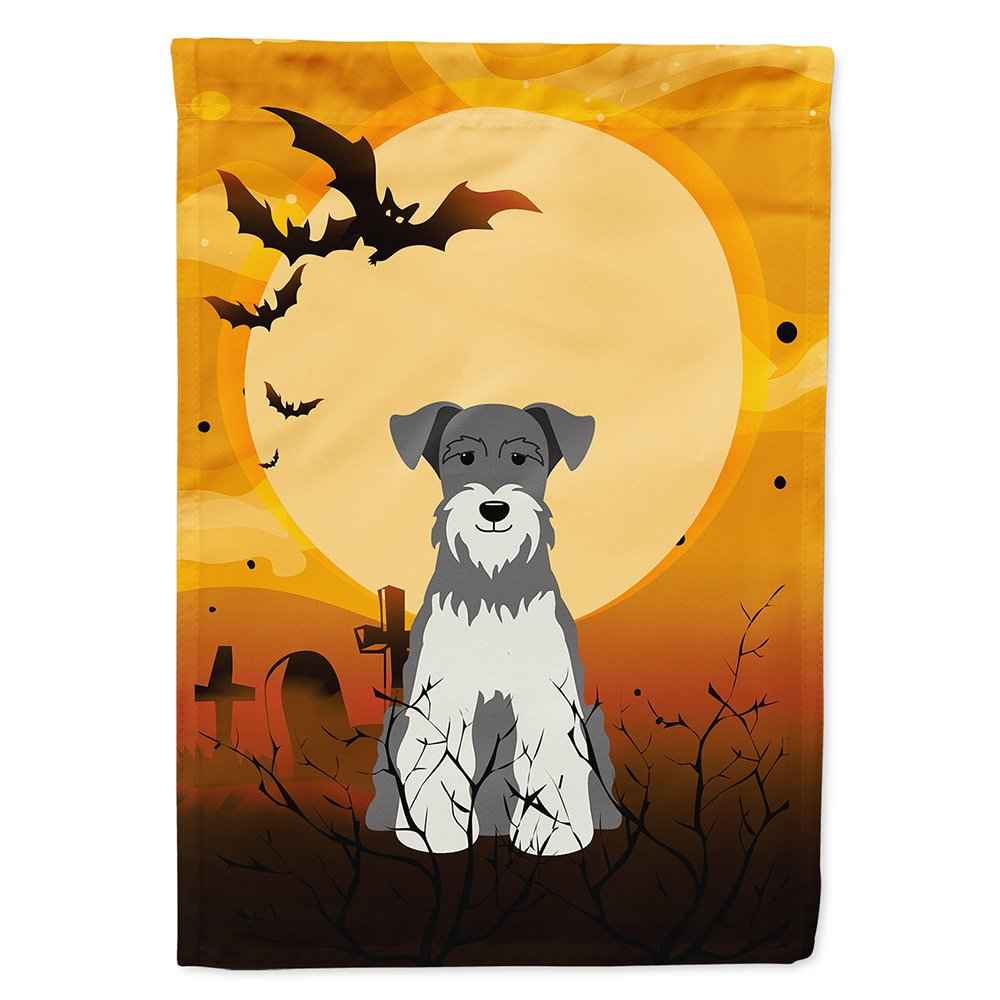 Caroline's Treasures BB4320CHF Halloween Miniature Schanuzer Salt and Pepper Flag Canvas House Size, Large, Multicolor