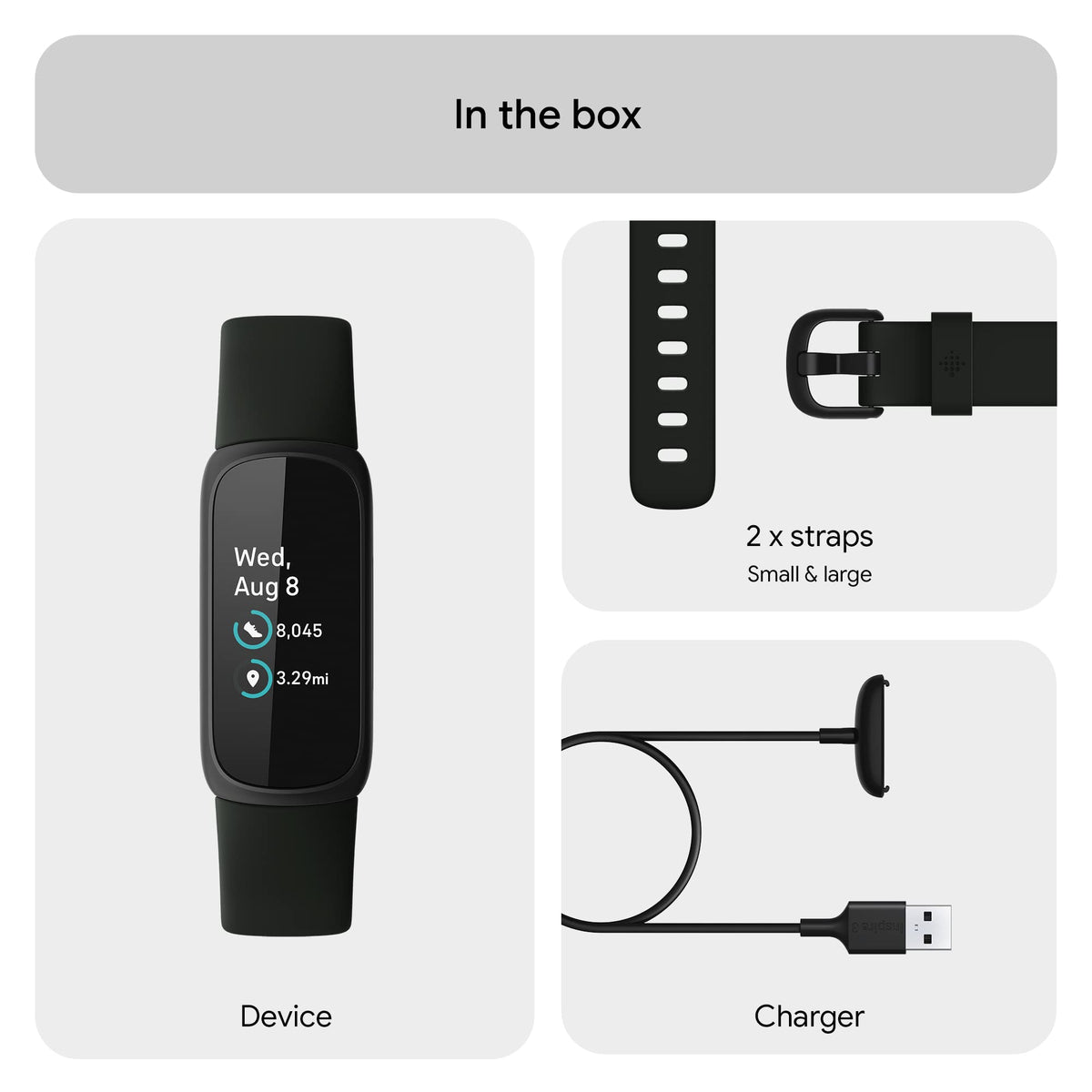 Google Fitbit Inspire 3 Health and Fitness Tracker with Stress Management, Workout Intensity, Sleep Tracking, 24/7 Heart Rate and More, Midnight Zen/black, One Size (S and L Bands Included) 🍁 All In One Marketplace Canada